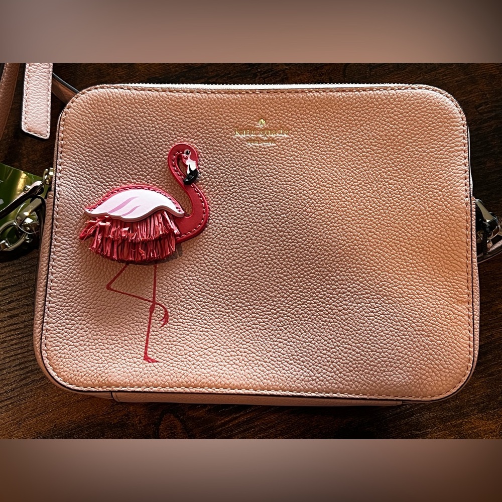 Kate Spade Pink Crossbody Bag with Flamingo Design NWT